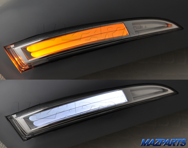 MC前CX-5用LEDウインカー付き純正カバー交換型ドアミラーカバー　２色に点灯します